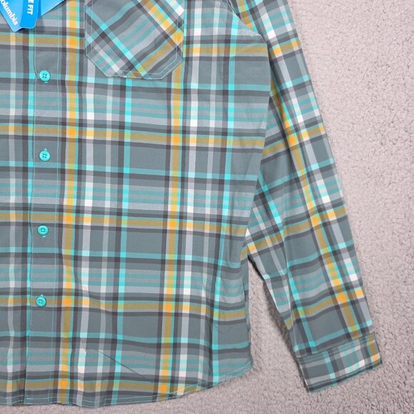 Columbia Shirt Mens Size Large Ridge Blue Green Ridge Plaid Long Sleeve 2.0 NWT - Picture 3 of 12